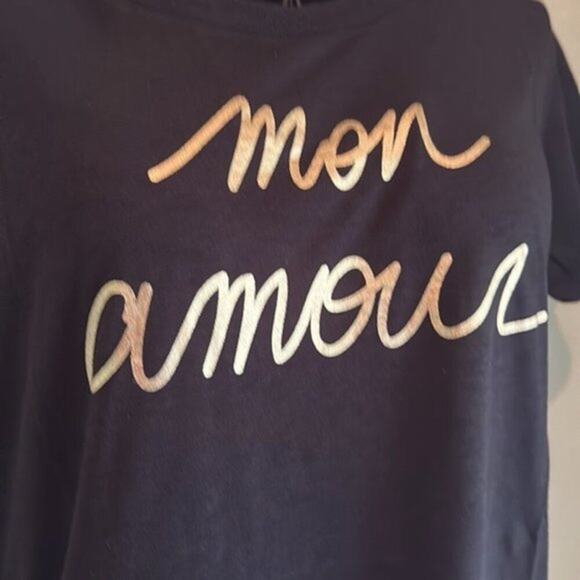 zadig and voltaire Skinny Short Sleeve Mon Amour Foil Tee M - Picture 5 of 7